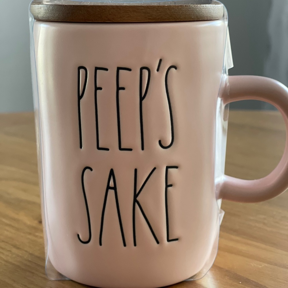 New RAE DUNN Easter "PEEP'S SAKE" Pink Mug/Coaster